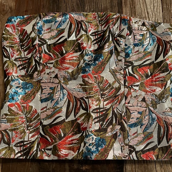 Reformation metallic Jacquard Strapless Bustier Top - Size 8 - Picture 2 of 7